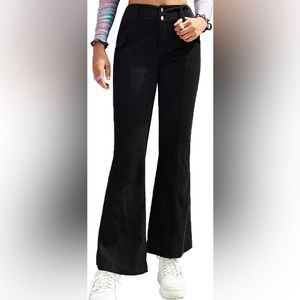 black corduroy high waisted pants